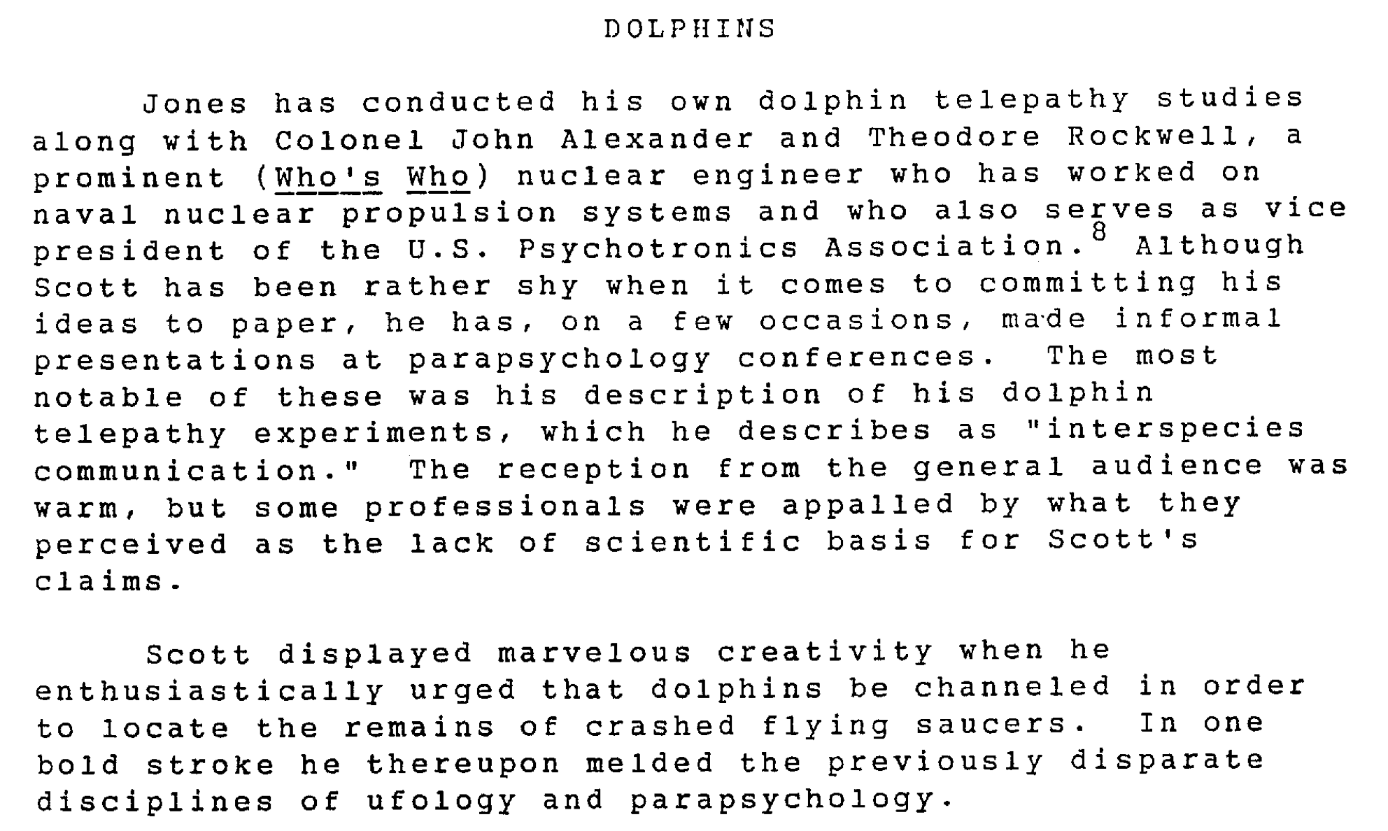 Scott Jones Dolphin Document